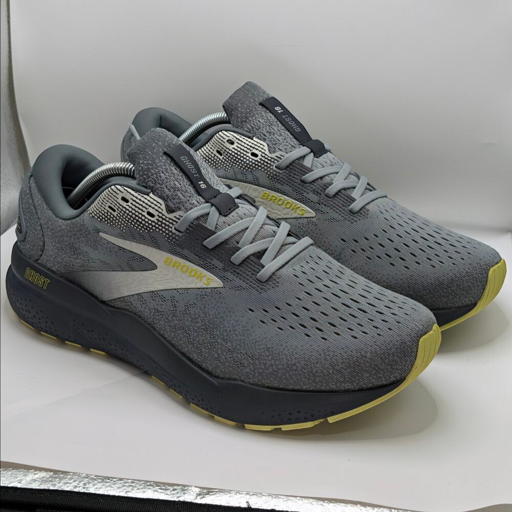 Brooks Ghost 16 Primer Grey Lime Mens 10.5 Extra Wide 4E UK 9.5 Running Shoes